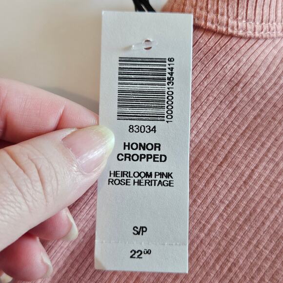 Sunday Best Aritzia Honor Cropped Tank Top Ribbed Knit Pink Women's Size Small - Picture 4 of 7